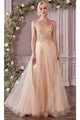Champagne Wedding Dress Long Bridal Gown and Plus Size By CD0195 - Champagne / XS