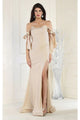 Champagne Wedding Dress Long Bridal Gown and Plus Size By MQ1858 - Champagne / 2