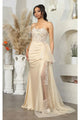 Champagne Wedding Dress Long Bridal Gown and Plus Size By MQ2072 - Champagne / 4