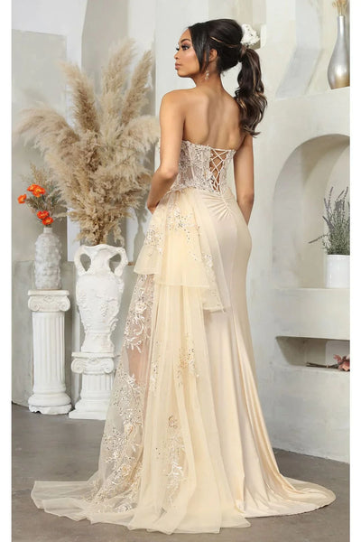 Champagne Wedding Dress Long Bridal Gown and Plus Size By MQ2072