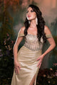 Champagne Wedding Dress Long Bridal Gown and Plus Size By MQ2115 - Champagne / 4