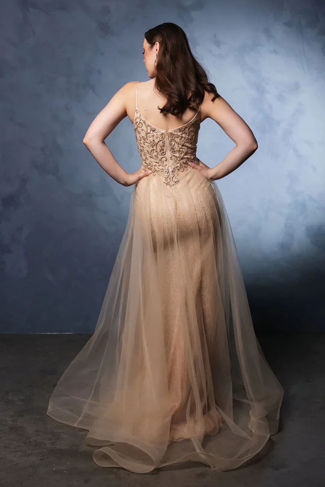 Champagne Wedding Dress Long Bridal Gown and Plus Size By MQ2125