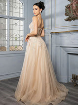 Champagne Wedding Dress Long Bridal Gown and Plus Size By  Q2165