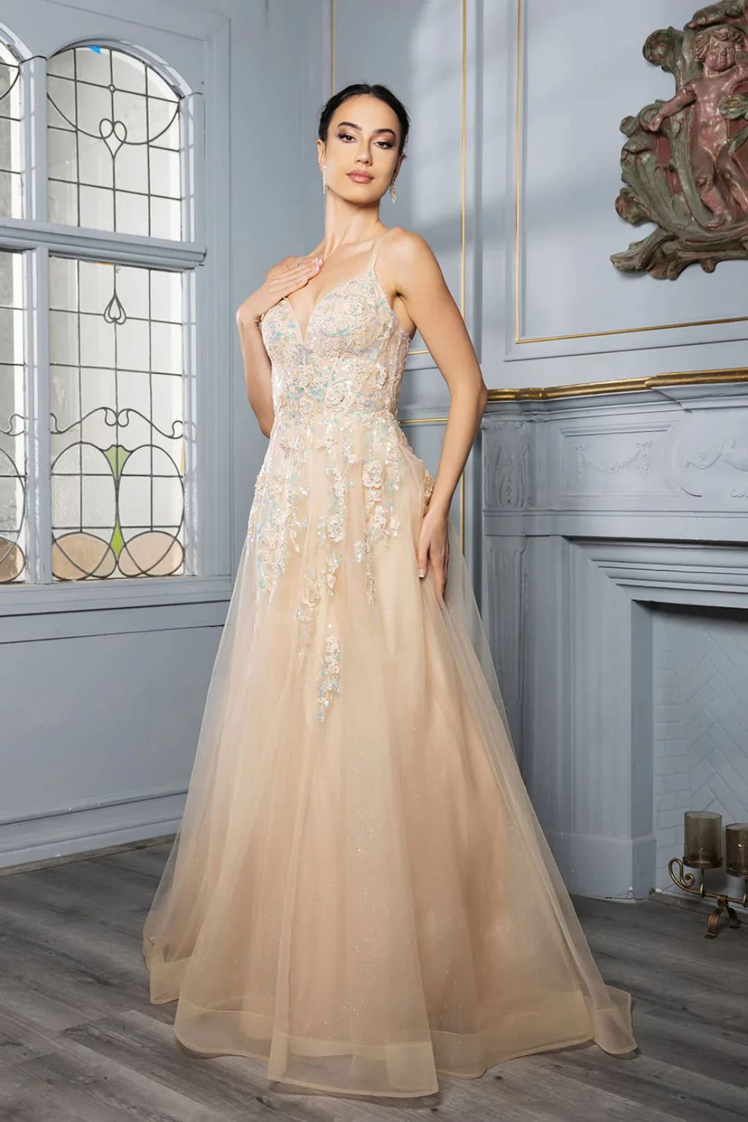 Champagne Wedding Dress Long Bridal Gown and Plus Size By Q2165