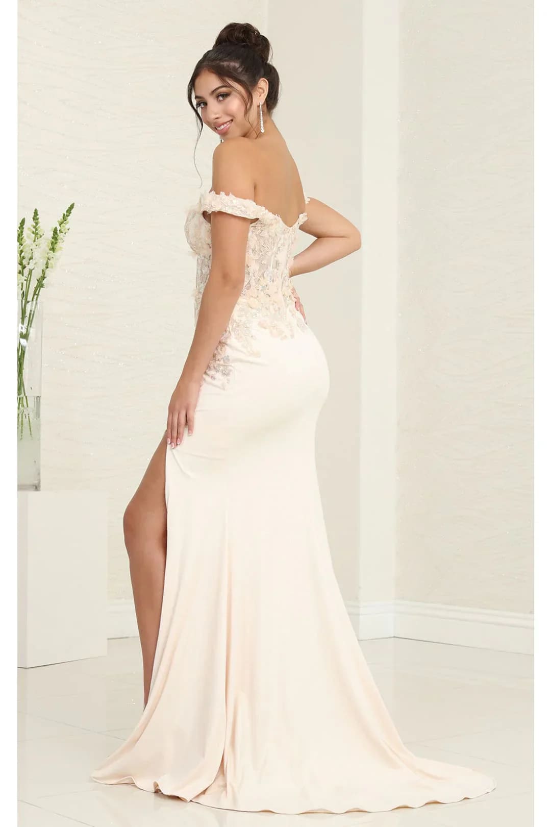 Champagne Wedding Dress Long Bridal Gown and Plus Size By RQ8110