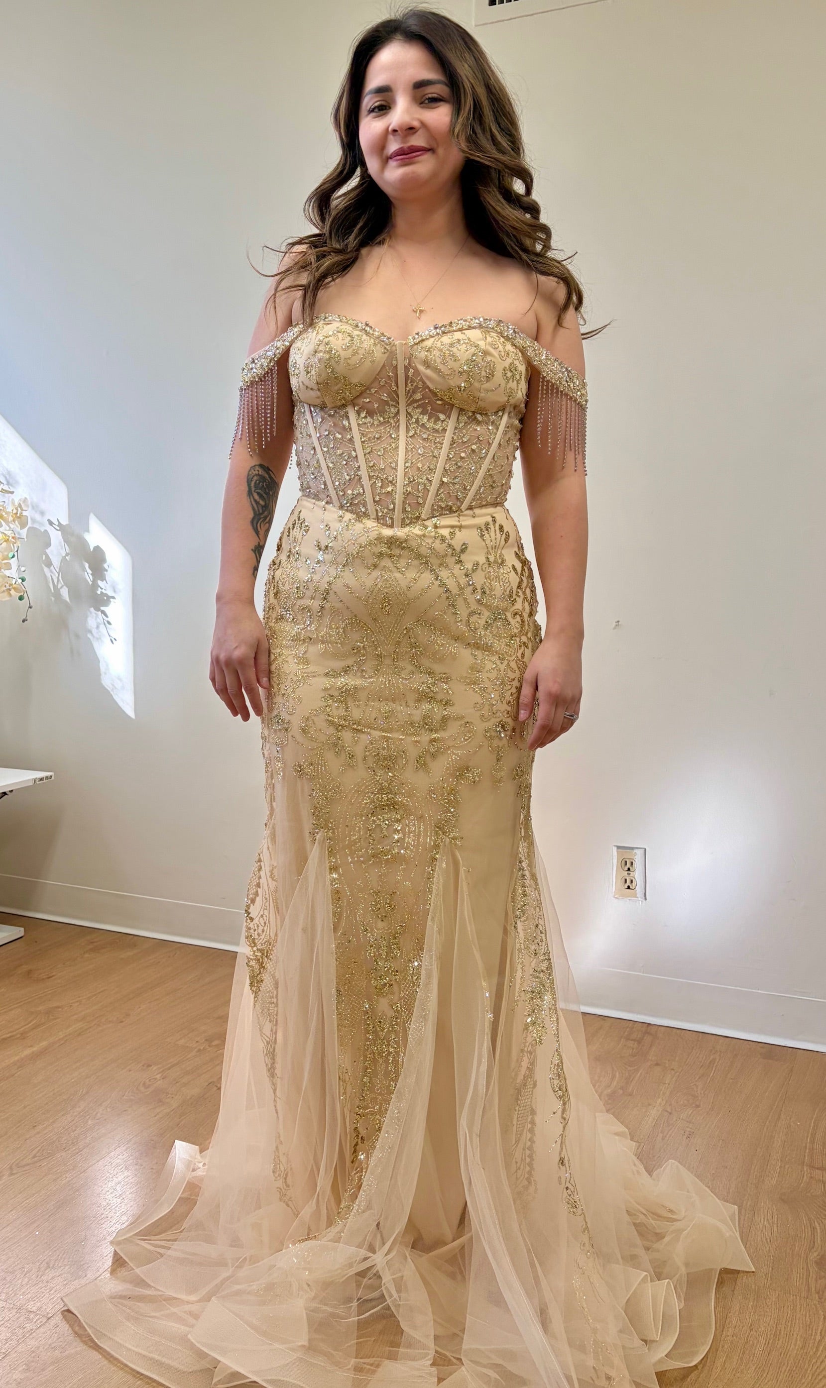 Red Carpet Dress Off Shoulder Mermaid Evening Gown By May Queen MQ2136-New Collection