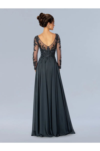 Charcoal Mother of Bride Dress 3/4 Sleeve Gown Stella Couture 24308 - Dresses