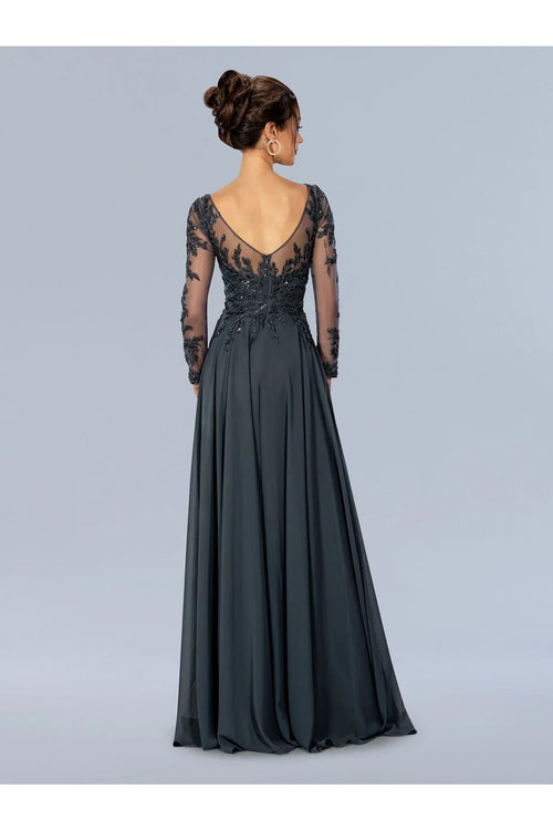 Charcoal Mother of Bride Dress 3/4 Sleeve Gown Stella Couture 24308 - Dresses
