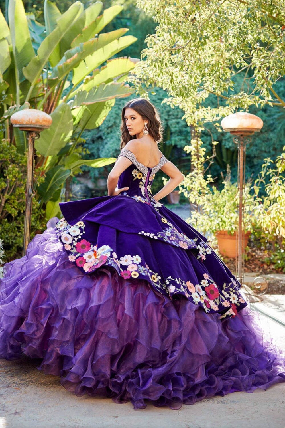 Charro Off Shoulder Ruffled Ball Gown by Bella Princess PQ1050