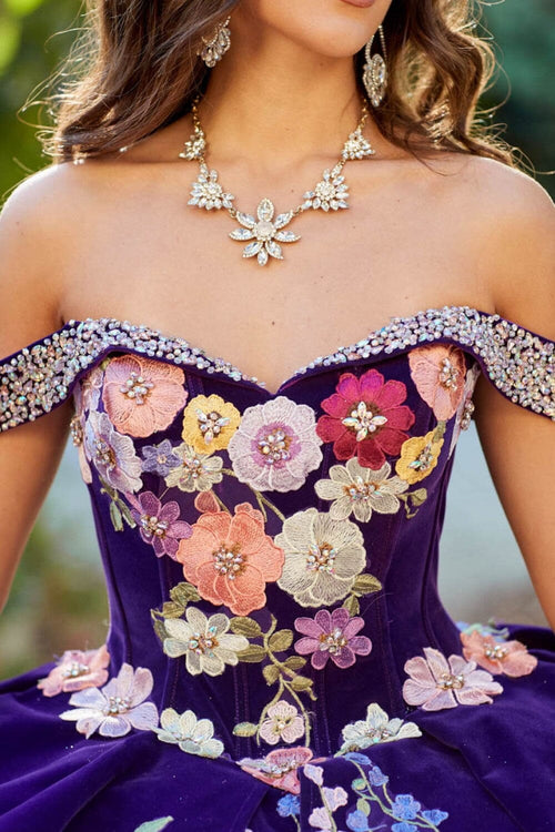 Charro Off Shoulder Ruffled Ball Gown by Bella Princess PQ1050