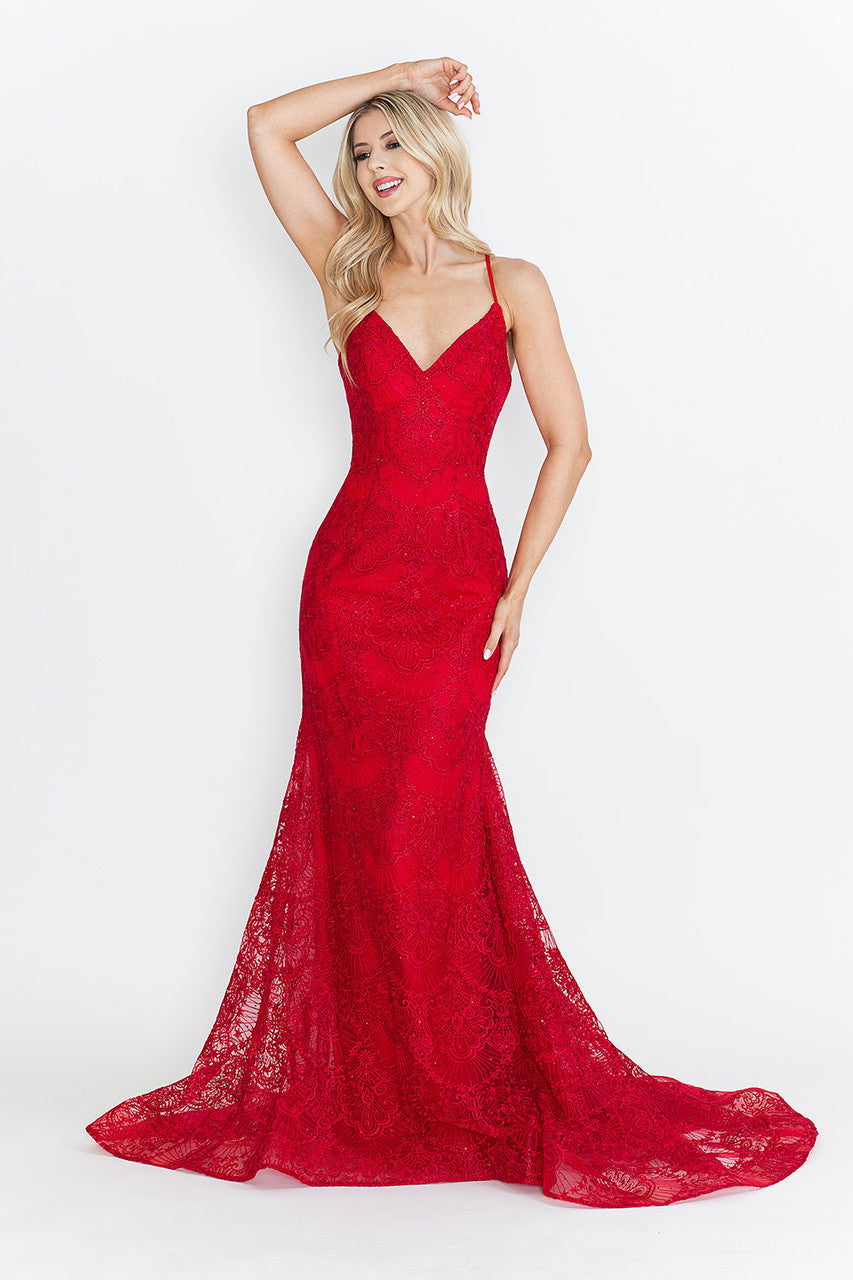 Cherry Red Wedding Guest Dress Black Tie Formal Gown Plus Size by 8338