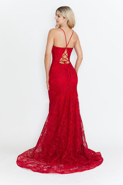 Cherry Red Wedding Guest Dress Black Tie Formal Gown Plus Size by 8338