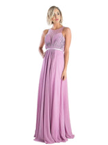 Chiffon Empire Waist Illusion Gown 2025 Elegant Formal Dress