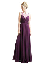 Chiffon Empire Waist Illusion Gown 2025 Elegant Formal Dress