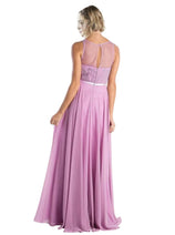 Chiffon Empire Waist Illusion Gown 2025 Elegant Formal Dress