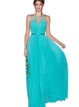Chiffon Empire Waist Illusion Gown 2025 Elegant Formal Dress