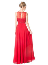 Chiffon Empire Waist Illusion Gown 2025 Elegant Formal Dress
