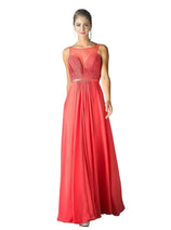 Chiffon Empire Waist Illusion Gown 2025 Elegant Formal Dress