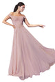Chiffon Lace Embellished A-Line Gown 2025 Elegant Formal Dress - Mocha / XS - Prom