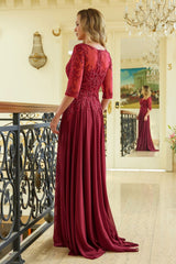 Chiffon Mid-Sleeve A-line Gown by Elizabeth K GL3573 - Long Formal Dresses