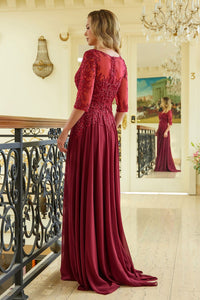 Chiffon Mid-Sleeve A-line Gown by Elizabeth K GL3573 - Long Formal Dresses