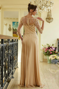 Chiffon Mid-Sleeve A-line Gown by Elizabeth K GL3573 - Long Formal Dresses