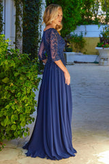 Chiffon Mid-Sleeve A-line Gown by Elizabeth K GL3573 - Long Formal Dresses