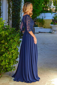 Chiffon Mid-Sleeve A-line Gown by Elizabeth K GL3573 - Long Formal Dresses