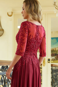 Chiffon Mid-Sleeve A-line Gown by Elizabeth K GL3573 - Long Formal Dresses