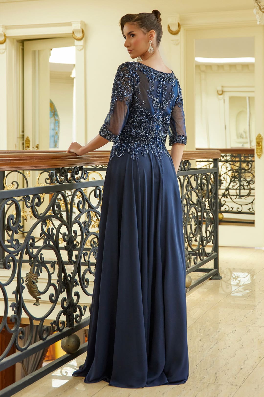 Chiffon Mid-Sleeve A-line Gown by GLS Gloria GL3599 - Long Formal Dresses