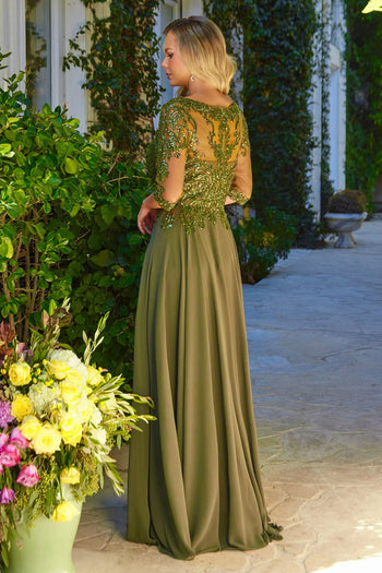 Chiffon Mid-Sleeve A-line Gown by GLS Gloria GL3599 - Long Formal Dresses