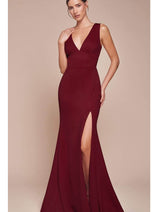 Christmas Dress Burgundy Jersey Holiday Party ch395