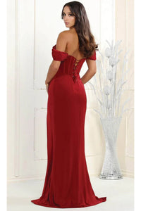 Christmas Dress in Burgundy Satin A-Line Style For A Holiday Party MQ1953