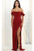 Christmas Dress in Burgundy Satin A-Line Style For A Holiday Party MQ1953