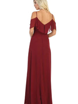 Christmas Dress Burgundy Georgette Holiday Party MQ1686