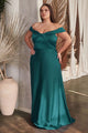 Christmas Dress in Green Satin A-line Style For A Holiday Party - 6 / Green