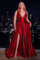 Christmas Dress in Red glitter satin A-line Style For A Holiday Party - 18 / Red