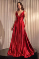 Christmas Dress in Red Glitter stretch satin Style For A Holiday Party - 4 / Red