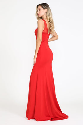 Christmas Dress in Red Jersey Mermaid Style For A Holiday Party