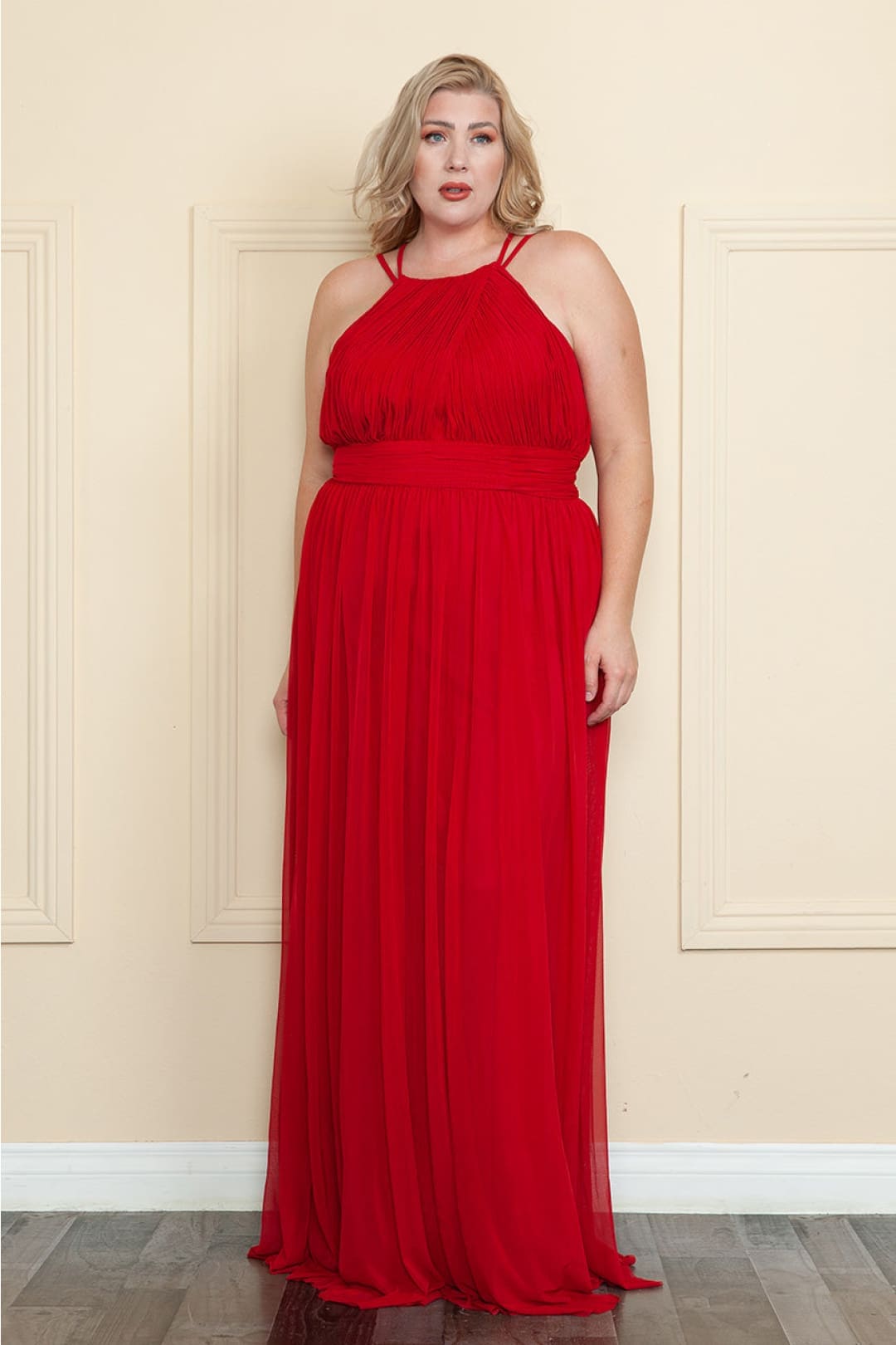 Christmas Dress in Red Mesh A-line Style For A Holiday Party - Red / S