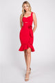 Christmas Dress in Red poly Sheath Style For A Holiday Party - Red / XS