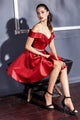 Christmas Dress in Red Satin A-line Style For A Holiday Party - xxs / Red