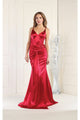 Christmas Dress in Red Satin Sheath Style For A Holiday Party
