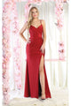 Christmas Dress in Red Soft Stretch Jersey Sheath Style For A Holiday Party - Red / 6