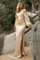 LA Merchandise LAR7482 Long Sleeve Bridesmaids Simple Long Dress - Dress
