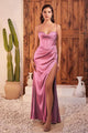 Cinderella Divine 7483 Sexy Sleeveless Bustier Prom Evening Gown - BLOSSOM PINK / 2 - Dress