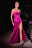 Cinderella Divine 7483 Sexy Sleeveless Bustier Prom Evening Gown - MAGENTA / 2 - Dress