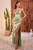 Cinderella Divine 7483 Sexy Sleeveless Bustier Prom Evening Gown - SAGE / 2 - Dress