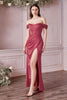 Cinderella Divine 7484 Off Shoulder Strapless Corset Bridesmaids Gown - LIPS / 2 - Dress