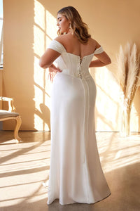 Cinderella Divine 7484C Plus Size Removable Off Shoulder Straps Dress - Dress